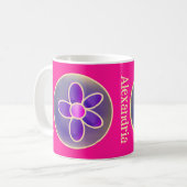 Mug Fleur personnalisée Rose chaud (Devant gauche)
