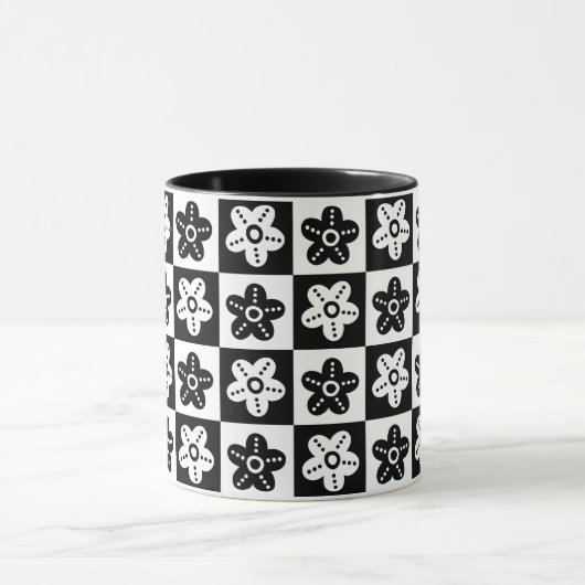 Mug Fleur point noir blanc (Centre)