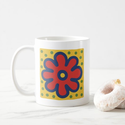 Mug Fleur Pop Art (Avec donut)