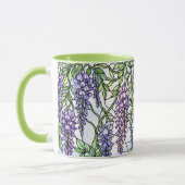 Mug fleur pourpre de style vitrail floral café (Gauche)