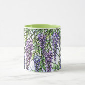 Mug fleur pourpre de style vitrail floral café (Centre)