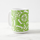 Mug Fleur Power 3 vert blanc jaune et noir (Devant gauche)