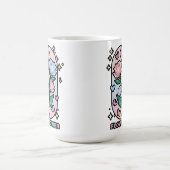 Mug Fleur Power Dessin Animé Simple Couleur Blanc (Centre)