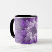 Mug Fleur psychédélique violette Abstraite Fractal Art (Devant gauche)