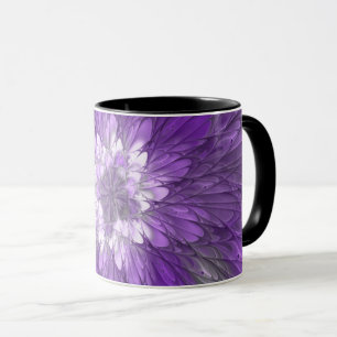 Mug Fleur psychédélique violette Abstraite Fractal Art