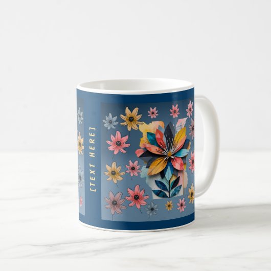 Mug Fleur rétro (Devant droit)