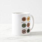 Mug Fleur Rétro Paix et Gentillesse (Devant droit)