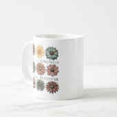 Mug Fleur Rétro Paix et Gentillesse (Devant gauche)