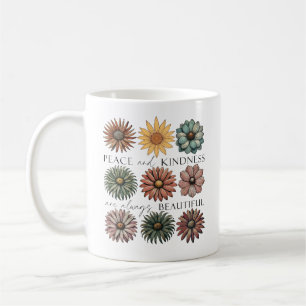 Mug Fleur Rétro Paix et Gentillesse