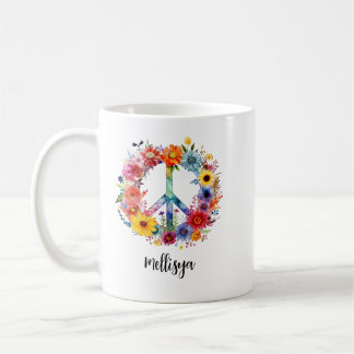 Mug Fleur Rétro Paix et Gentillesse