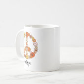 Mug Fleur Rétro Paix et Gentillesse (Devant gauche)