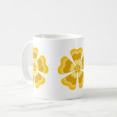 Mug Fleur Rétro Stylisée Jaune (Devant gauche)