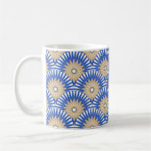 Mug Fleur rétro Sunrise - bleu, blanc et marron (Gauche)