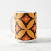 Mug Fleur rétro sur les cercles orange du milieu du si (Devant gauche)
