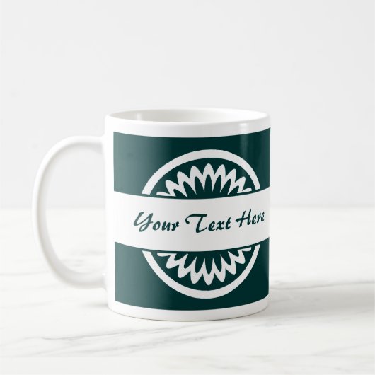 Mug Fleur ronde - Vert foncé (Gauche)