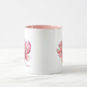 Mug Fleur rose à l'aquarelle dessinée à la main (Centre)