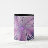 Mug Fleur Rose Assez Moderne, Art Fractal Abstrait (Centre)