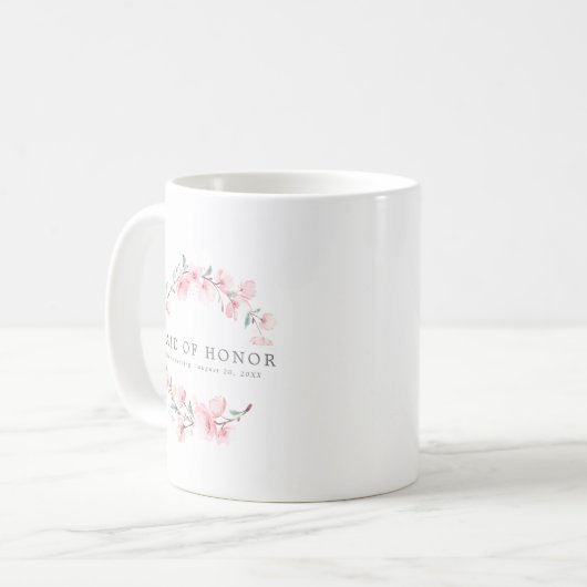 Mug Fleur rose bonne d'honneur (Devant gauche)