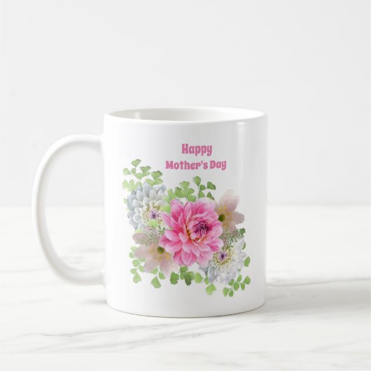 Mug Fleur rose Bonne fête des mères (Gauche)