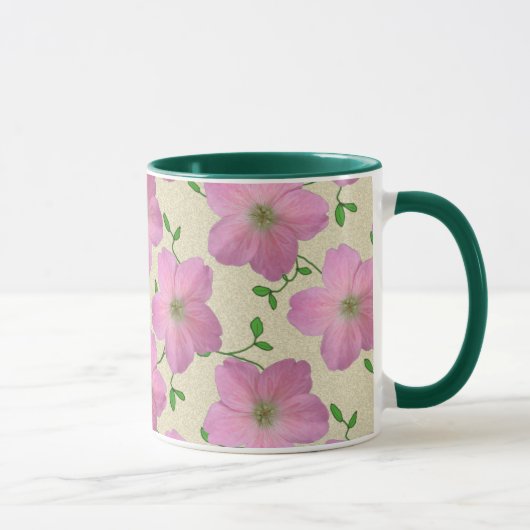 Mug Fleur rose botanique d'été doux (Droite)