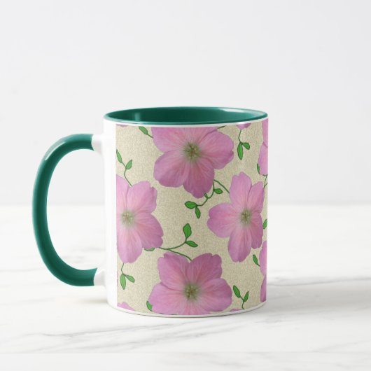 Mug Fleur rose botanique d'été doux (Gauche)