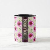 Mug Fleur rose botanique d'été doux avec le nom (Centre)