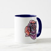 Mug Fleur Rose coloré (Devant droit)