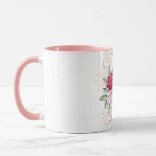 Mug Fleur rose combo (Gauche)