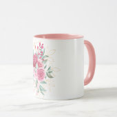 Mug Fleur rose combo (Devant droit)