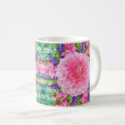 Mug Fleur rose Dahlia (Devant droit)