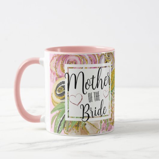Mug Fleur Rose Gold Mère de la Mariée (Gauche)