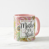 Mug Fleur Rose Gold Mère de la Mariée (Devant droit)