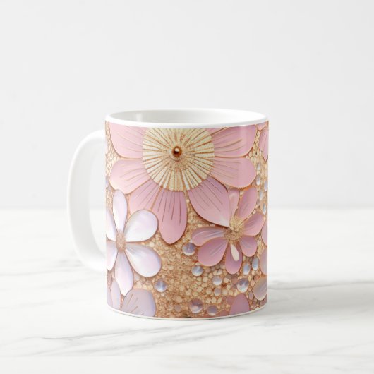 Mug Fleur rose pâle (Devant gauche)