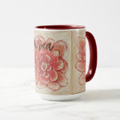 Mug Fleur rose pâle (Devant droit)