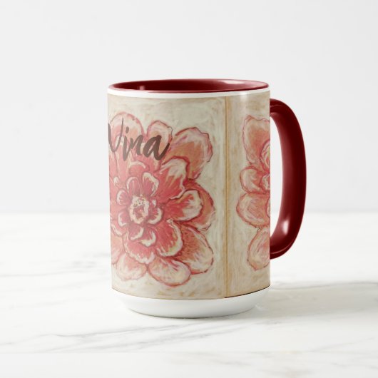 Mug Fleur rose pâle (Devant droit)