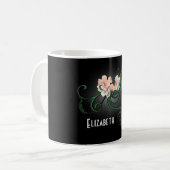Mug Fleur rose Personnalisé Bridesmaid Cadeau (Devant gauche)