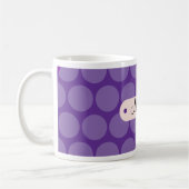 Mug Fleur rose personnalisée de pois pourpre nommé (Gauche)