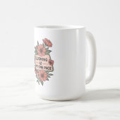 Mug Fleur rose rétro fleurit à mon rythme (Devant droit)