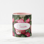 Mug Fleur Rose rouge et blanc Roses floraux (Centre)