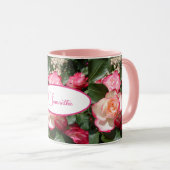 Mug Fleur Rose rouge et blanc Roses floraux (Devant droit)