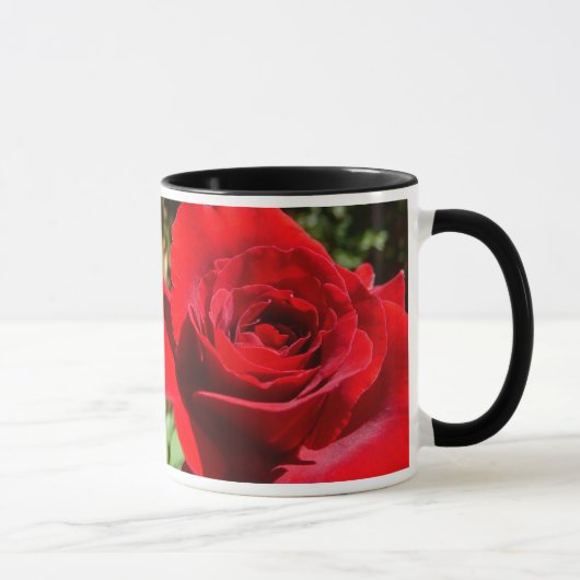 Mug Fleur rose rouge vif Belle florale (Droite)