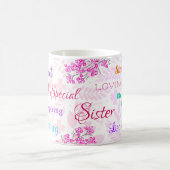 Mug Fleur rose Soeur spéciale coeur réfléchi (Centre)