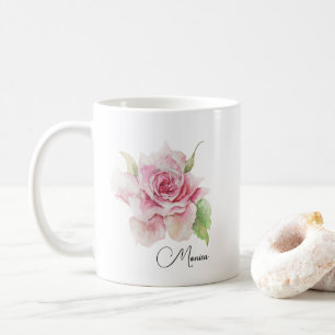 Mug Fleur rose tendre romantique
