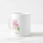 Mug Fleur rose tendre romantique (Devant gauche)
