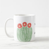 Mug Fleur Rouge Baril Cactus Plus Aquarelle de café (Gauche)