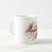 Mug Fleur rouge crème (Devant gauche)