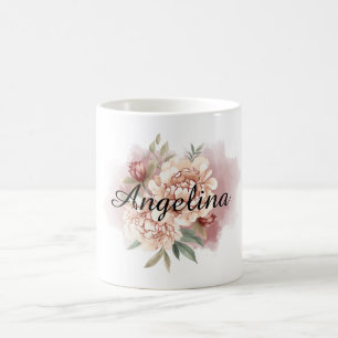 Mug Fleur rouge crème