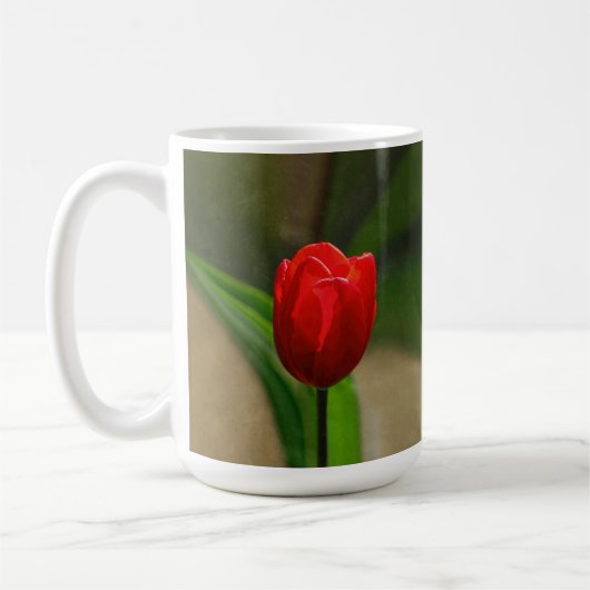 Mug Fleur rouge de ressort de tulipe (Gauche)