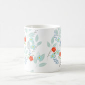 Mug Fleur rouge + Feuilles  (Centre)