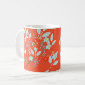 Mug Fleur rouge + Feuilles de mandarine (Devant gauche)